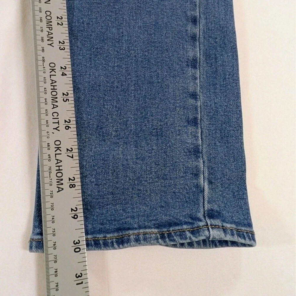 Old Navy Loose Straight Built-In Flex Jeans 30x32 Blue Distressed Cotton Blend